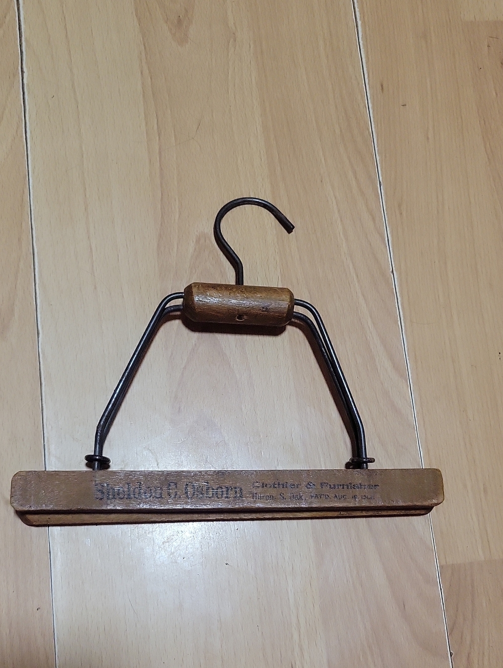 Vintage Wooden Pants Hanger~ Advertising~ South Dakota